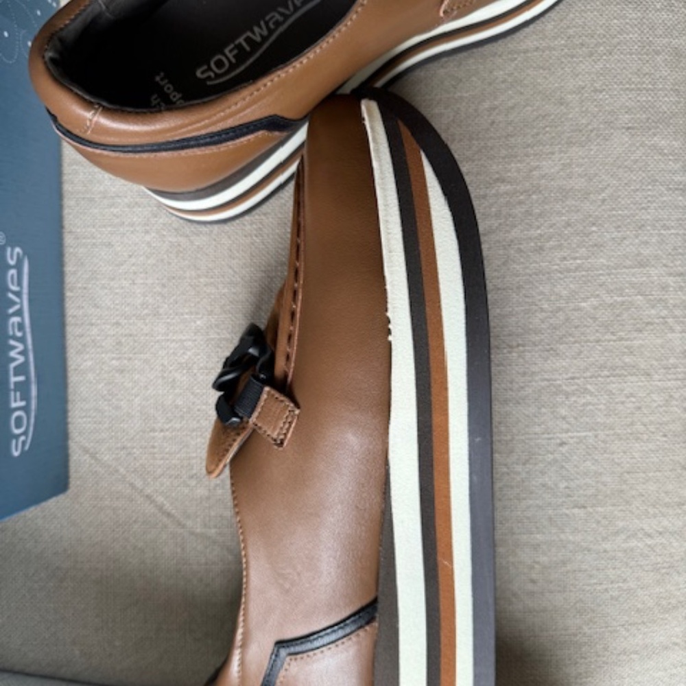 Brown Leather Wedge Loafers - Picture 6 of 7